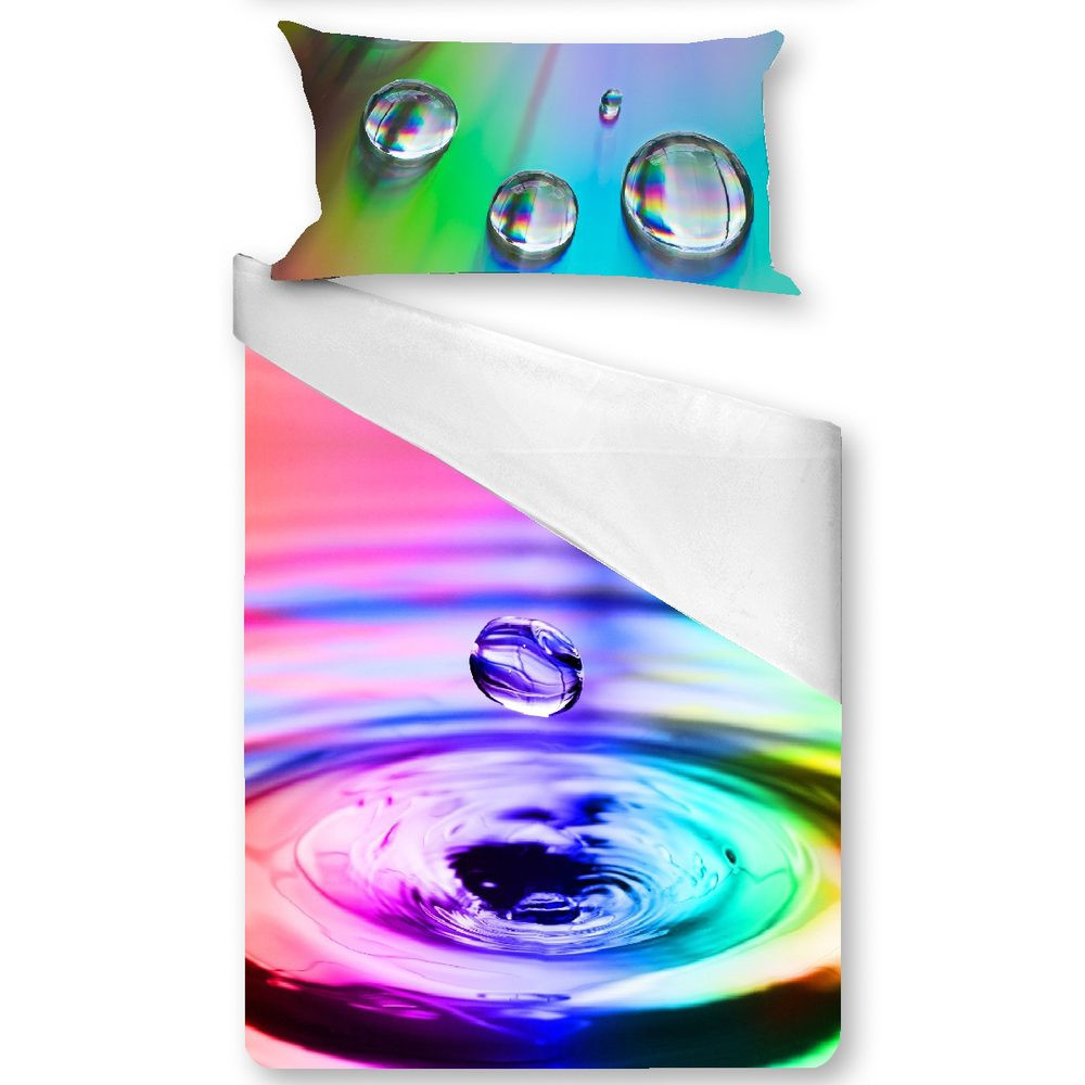 Gipetex Natural Dream 3D Italské povlečení 100% bavlna Water rainbow - 140x200 / 70x90 cm