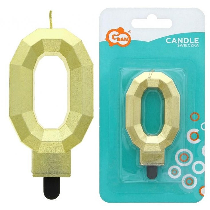 GoDan Dortová svíčka číslice Zlatý diamant číslo: 0