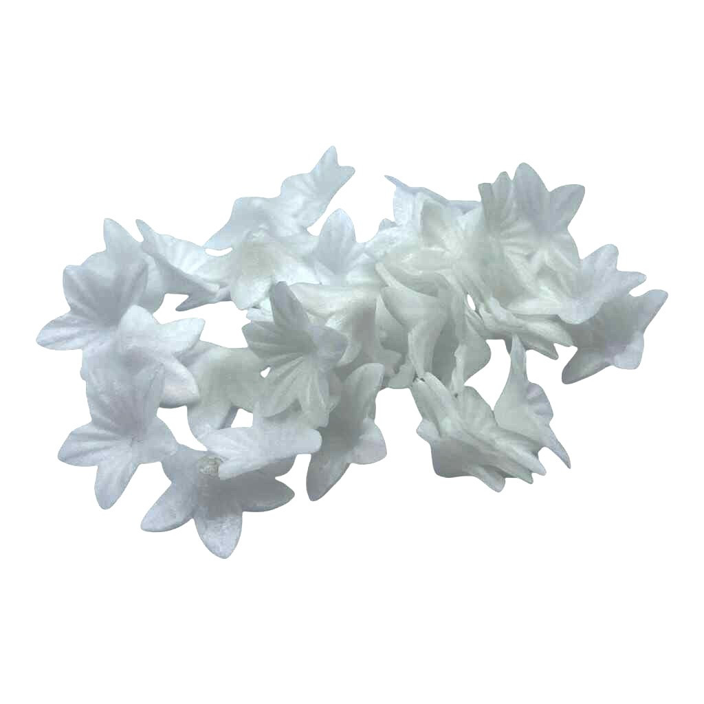 Jedlý papír 3D mini kvítky bílé 40ks