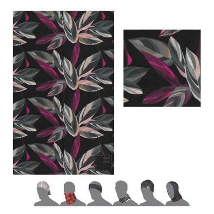 SENSOR TUBE LEAVES šátek multifunkční černá/multi Velikost: UNI 8592837076911