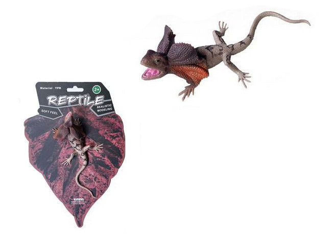 Ještěrka gumová  Agama límcová 18 cm