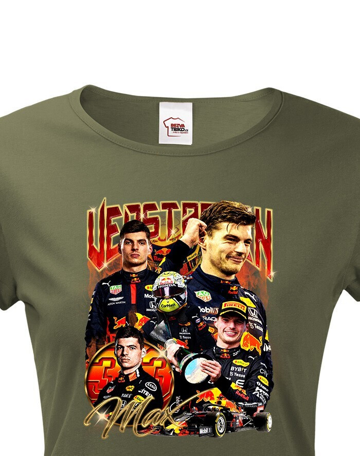 Dámské tričko s motivem závodníka F1 - Max Verstappen - pro milovníky motosportu