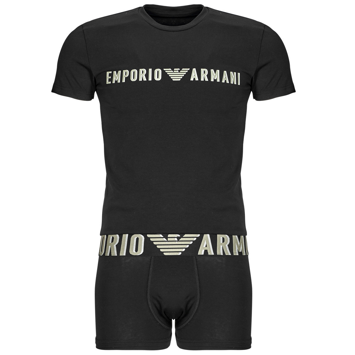 Emporio Armani  T-SHIRT + TRUNK SET  Černá