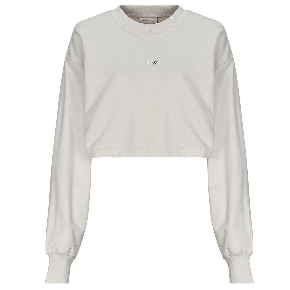 Calvin Klein Jeans  WOVEN LABEL SHORT CREWNECK  Bílá