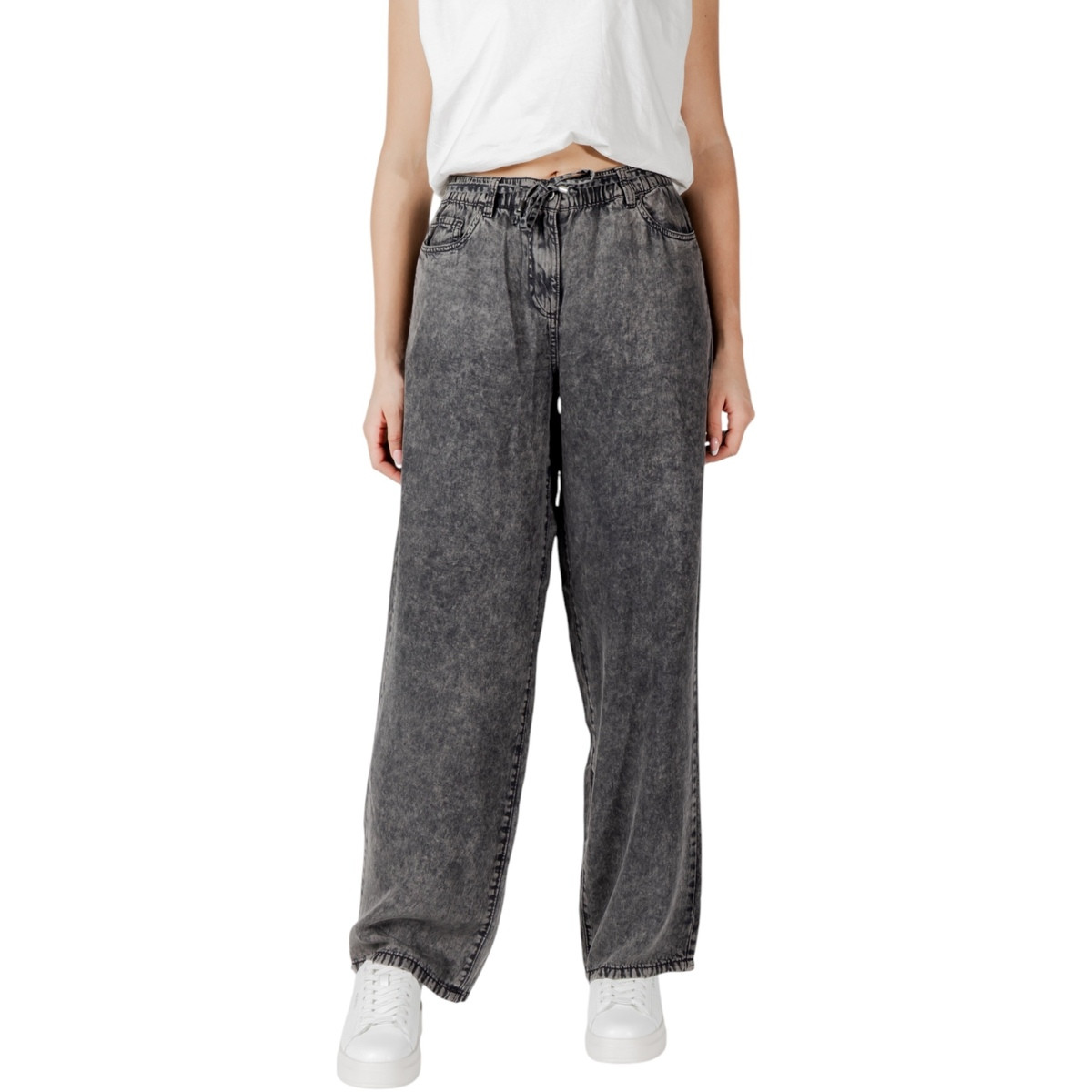 Only  ONLKENYA LIFE ACID WASH PANTS CC OTW 15336169  Černá