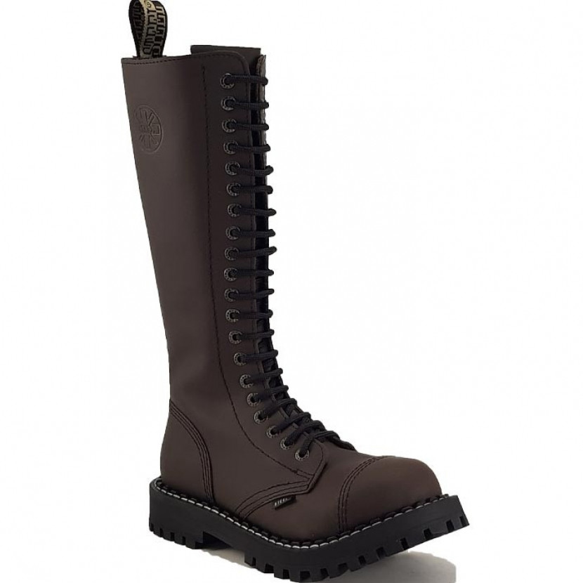 Boty Steel 20-dírkové - hnědé, 37