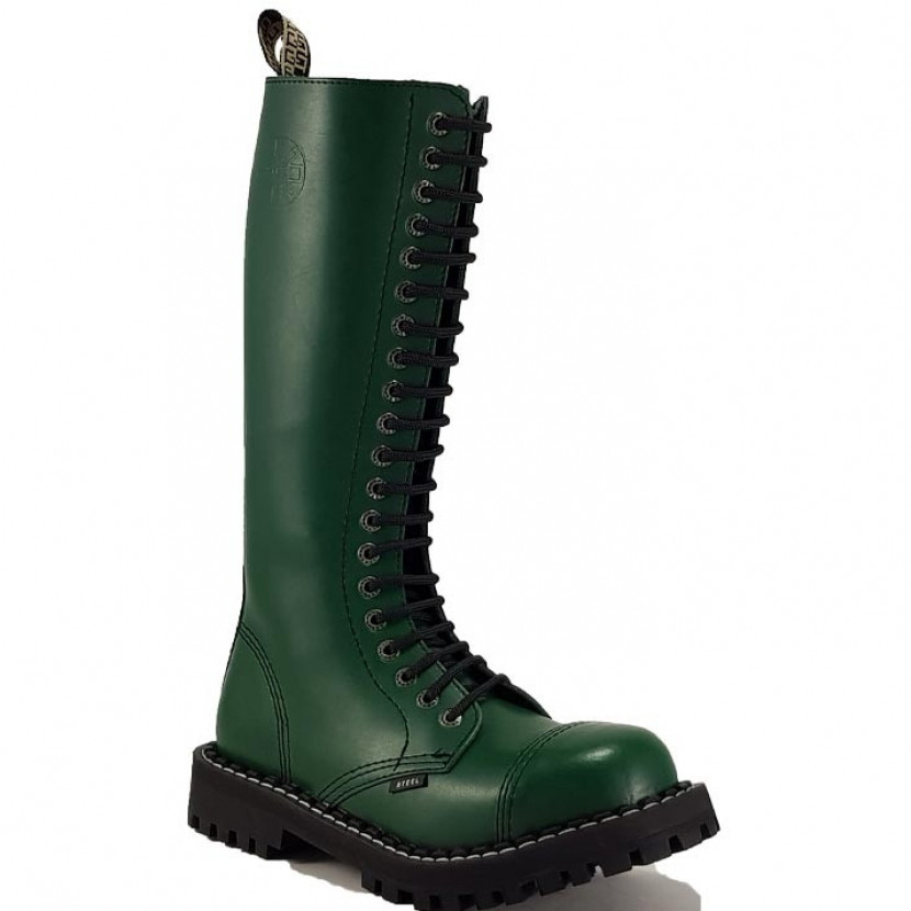 Boty Steel 20-dírkové - zelené, 40