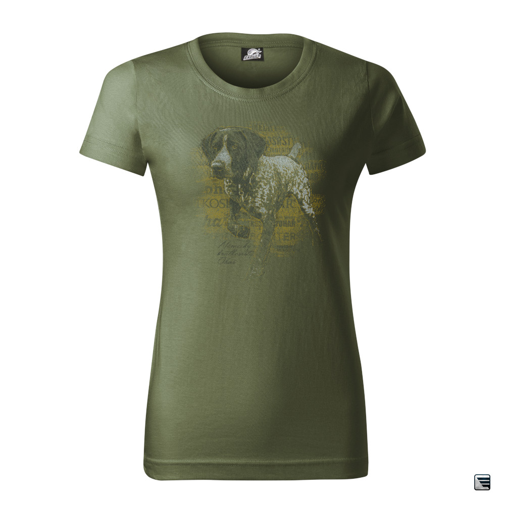 Triko dámské myslivecké Bad Badger Německý ohař - olivové, L