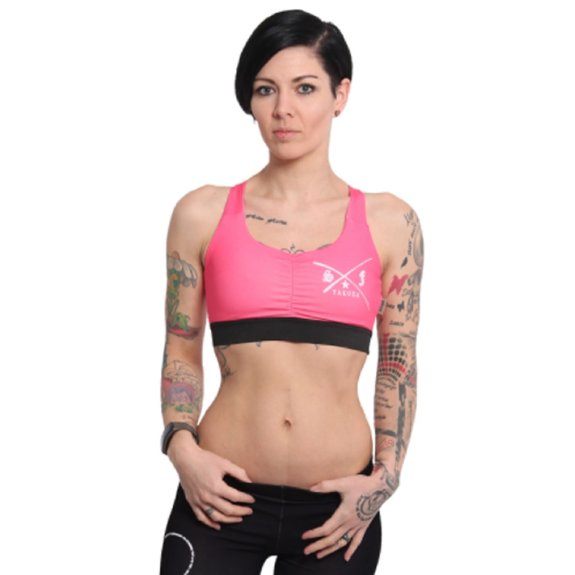 Sportovní podprsenka Yakuza Sports Line Basic - růžová, XS