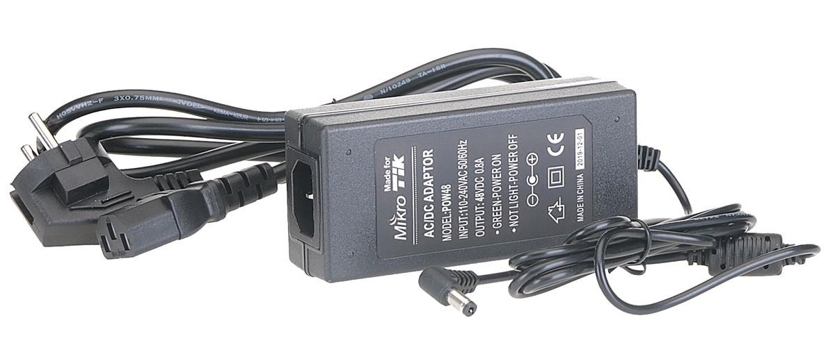 MikroTik OEM Napájecí adaptér 48V 0,8A pro RouterBOARD včetně napájecího kabelu