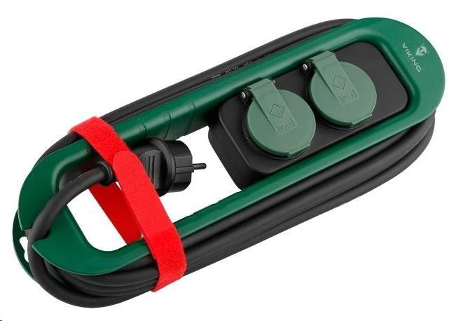 Viking síťová prodlužovací zásuvka R247, 2x AC 230V, IP44, délka 4, 7 m