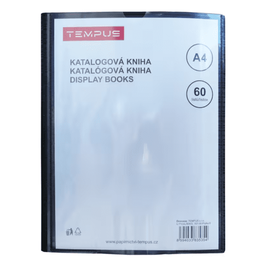 TEMPUS Katalogová kniha A4 - Tempus černá - 60 listů
