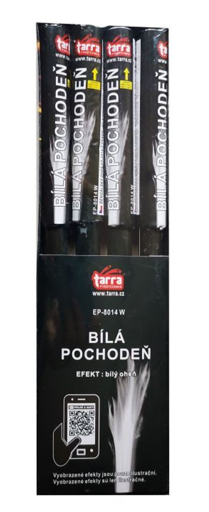 Pochodeň Bengálský oheň - Bílá pochodeň  - 4ks - 20/4 - ČÍNA