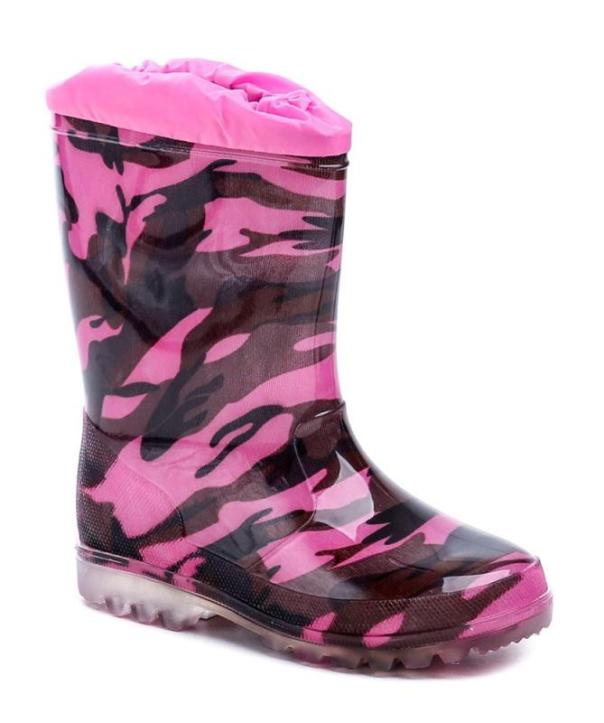 Wojtylko 3G2202R černo růžové dětské gumáky