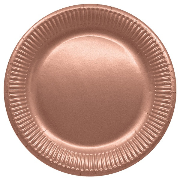 Talířky papírové Rose Gold 23cm 8ks