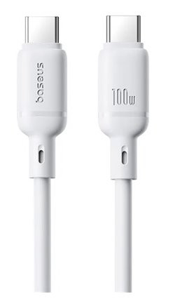 Rychlonabíjecí kabel Baseus Silky USB-C/USB-C 1m 100W bílý