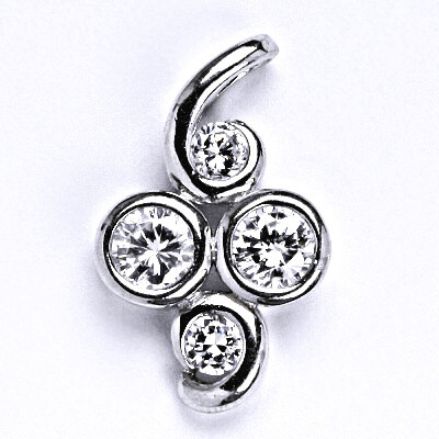 Stříbrný přívěšek s čirými zirkony, 3,61 g