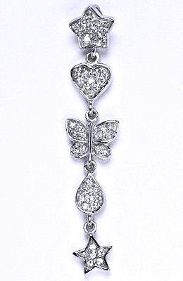 Stříbrný přívěsek s čirými zirkony,přívěsek ze stříbra, váha 3,97 g