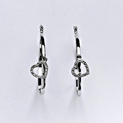 Stříbrné náušnice s čirými zirkony,kruhy,náušnice ze stříbra,váha 8,80 g