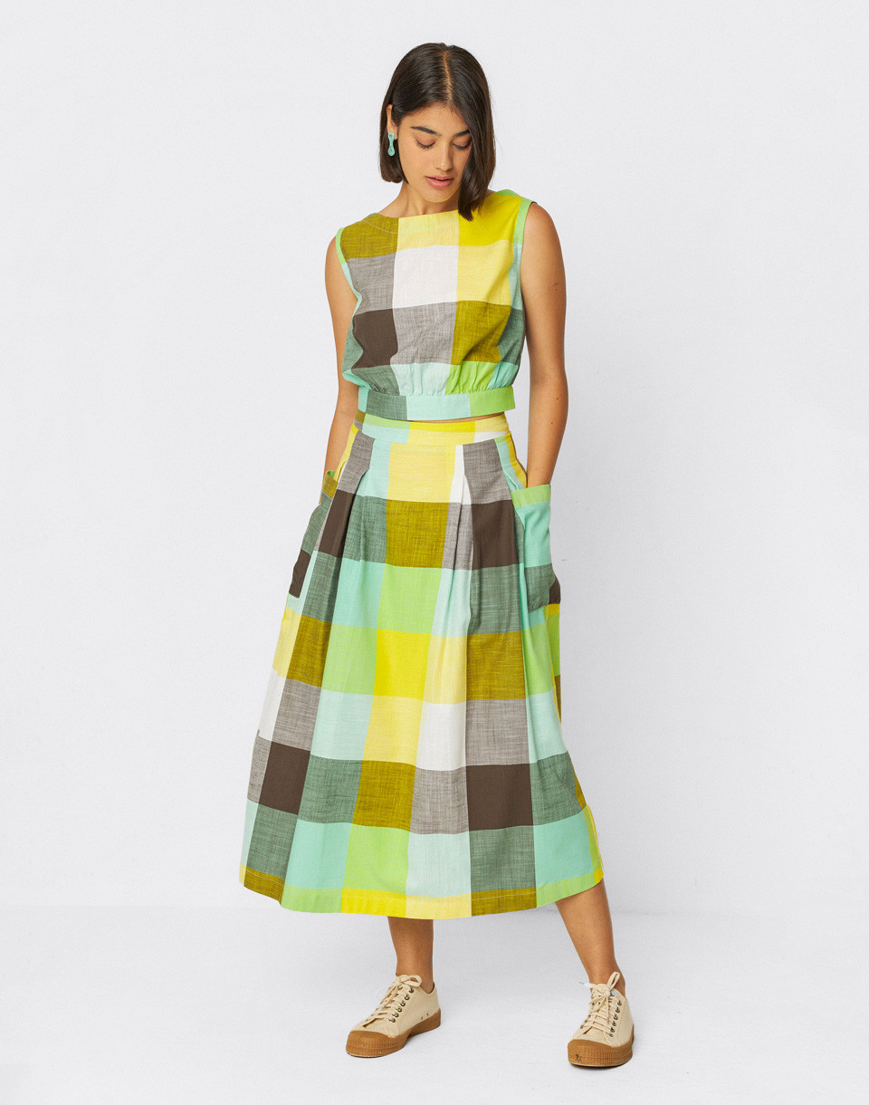 SKFK Irama GOTS Skirt ZY5 Checks 36