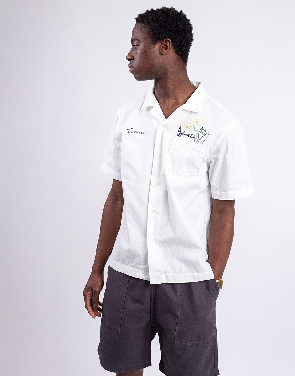 Service Works Necessities Short Sleeve Shirt OFF WHITE M