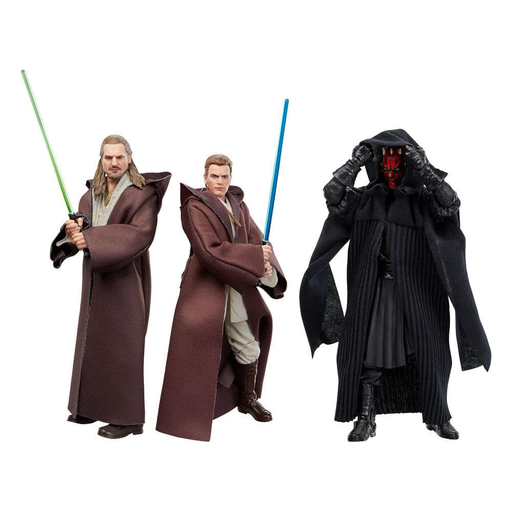 Hasbro | Star Wars Episode I - sběratelské figurky Qui-Gon Jinn & Darth Maul & Obi-Wan Kenobi (Black Series) 15 cm