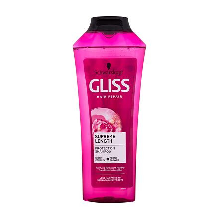 Schwarzkopf Gliss Supreme Length Protection Shampoo ochranný šampon pro dlouhé vlasy náchylné k poškození a roztřepení konečků 400 ml pro ženy