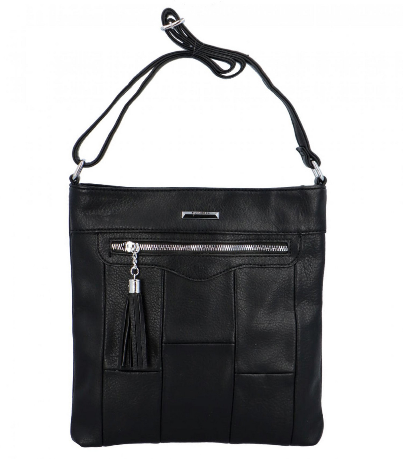 Příjemná dámská koženková crossbody s výraznou ozdobou Alice, černá