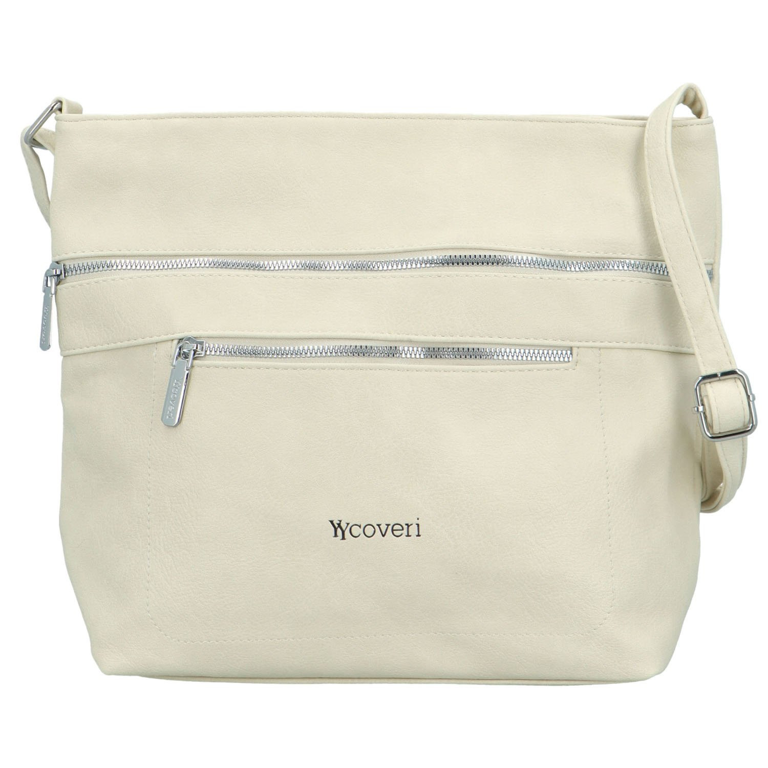 Stylová dámská koženková crossbody kabelka Olbba, krémová