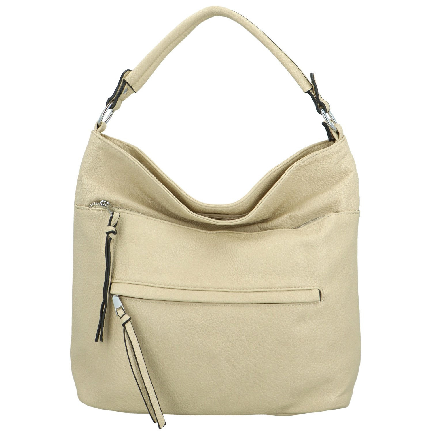 Trendy dámská koženková kabelka na rameno Aurella, krémová