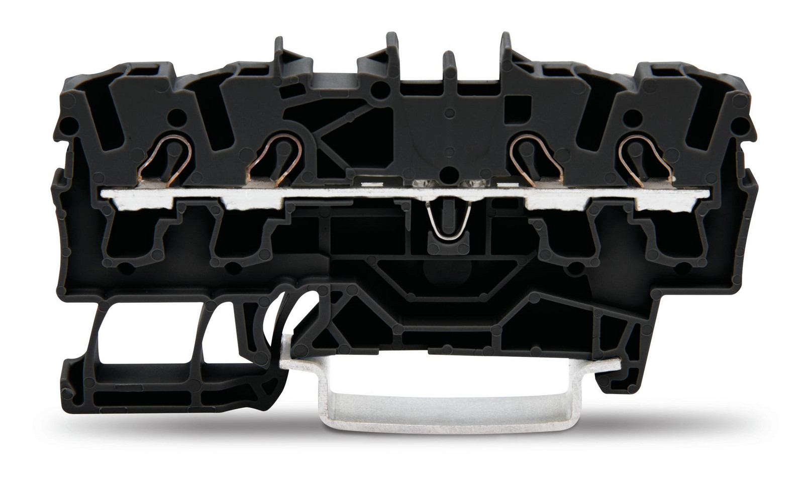 WAGO 2001-1405 svorka řadová černá na DIN lištu bezšroubová 4x měkký vodič do 1,5mm