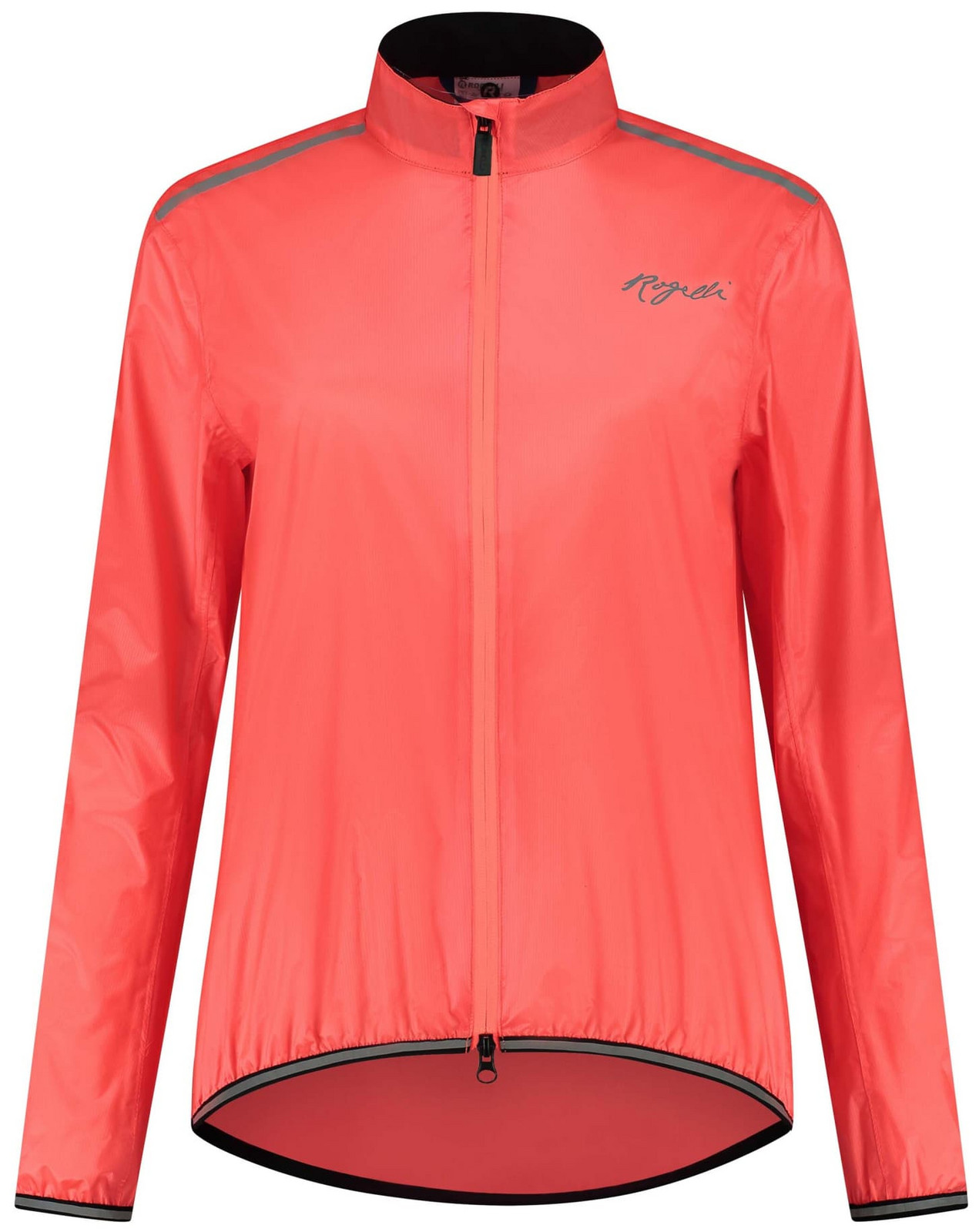 Dámská cyklopláštěnka Rogelli ESSENTIAL s podlepenými švy a reflexními prvky, korálová XL