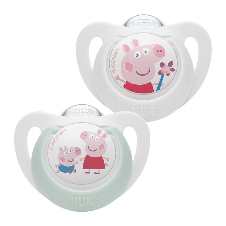 NUK Dudlík silikonový Star Peppa Pig 0-6 m. 2 ks