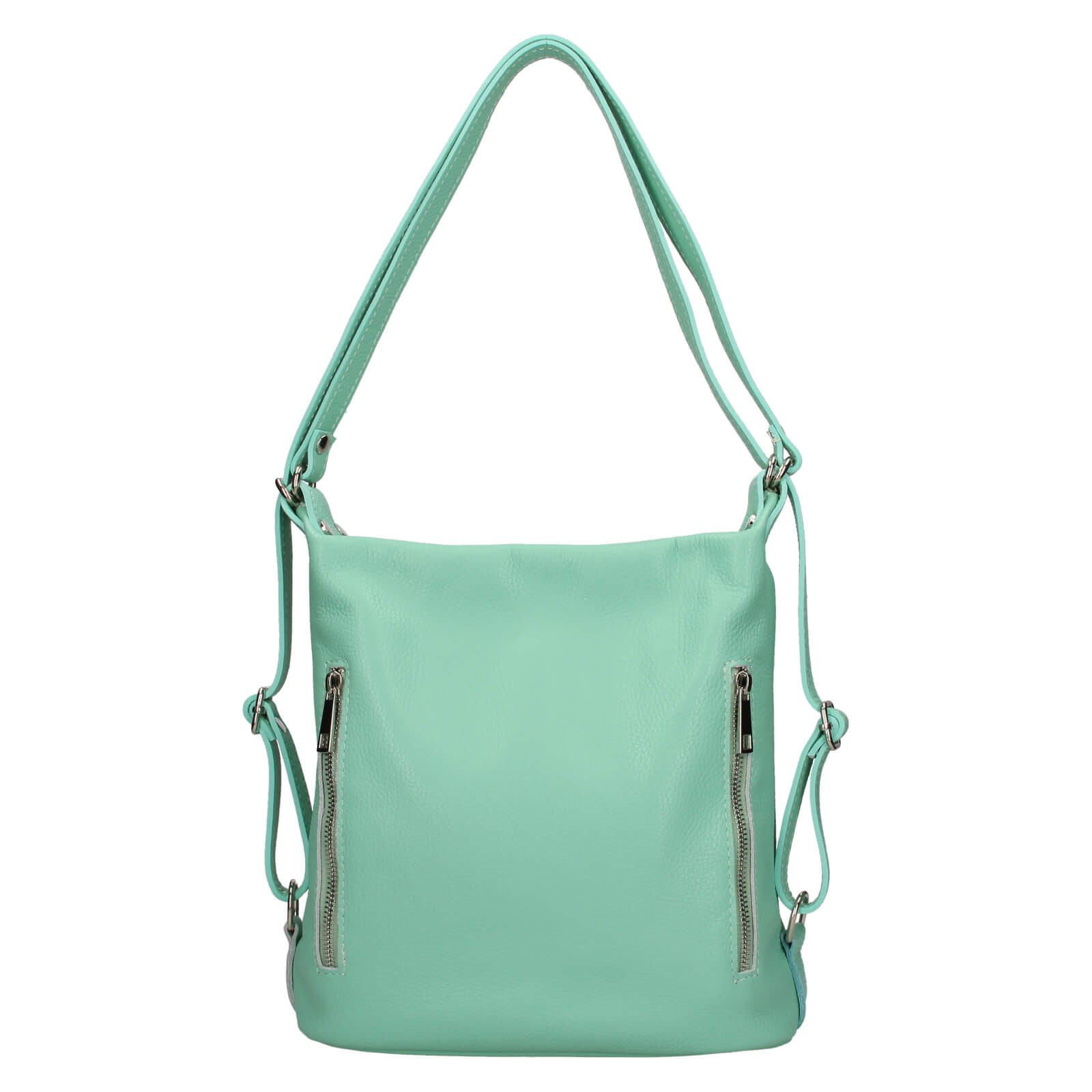 Dámská kožená batůžko kabelka Italia Maura - zeleno-modrá