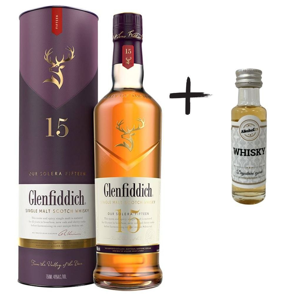 Glenfiddich 15y 0,7l 40% + miniatura
