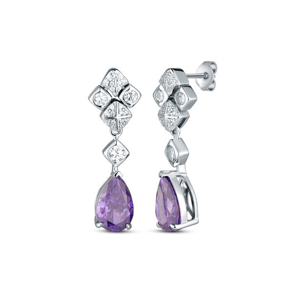 Náušnice se syntetickými kameny 136-391-F02641 11.05g