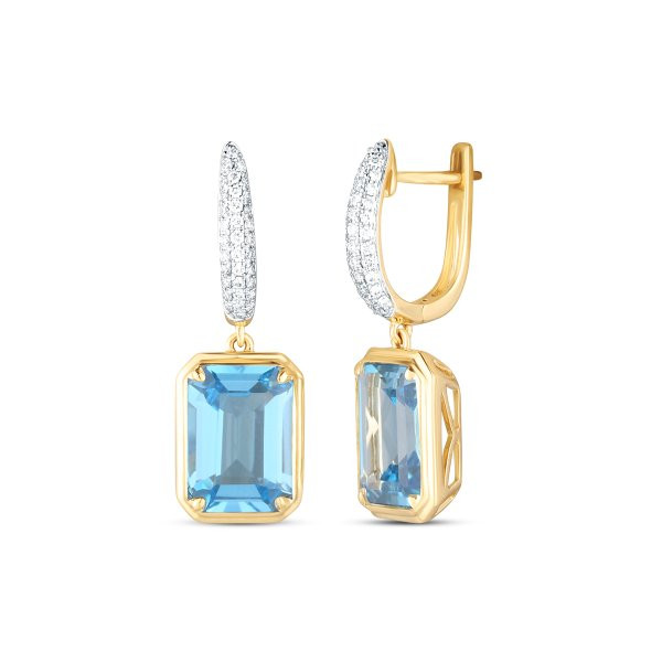 Náušnice s topazem 234-957-BT8044 4.85g