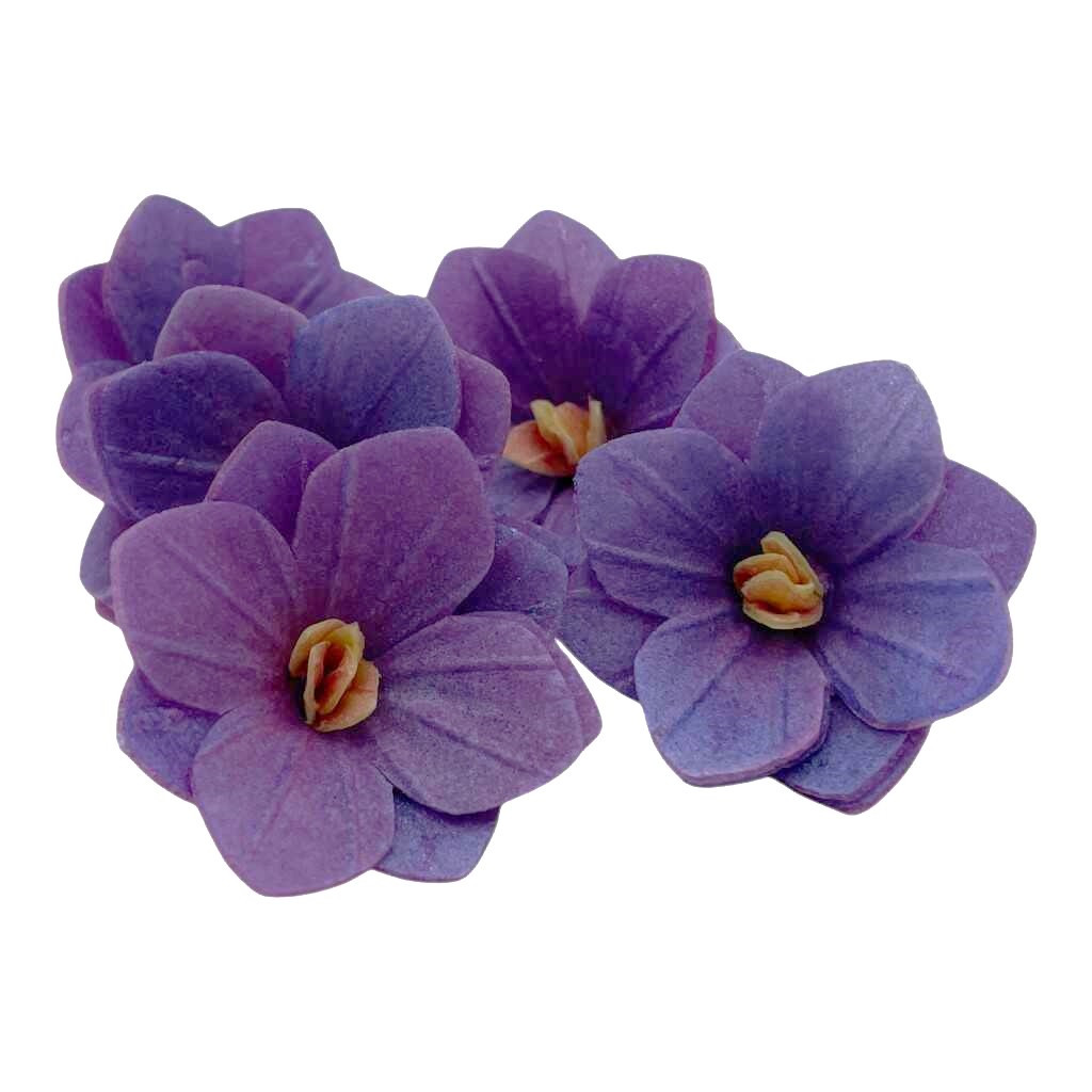 Jedlý papír 3D hortenzie fialová 6ks