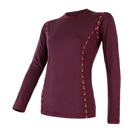 SENSOR MERINO AIR dámské triko dl.rukáv tm.vínová Velikost: M 8592837055251