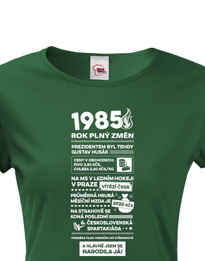 Dámské tričko s potiskem Newspaper k 40. narozeninám