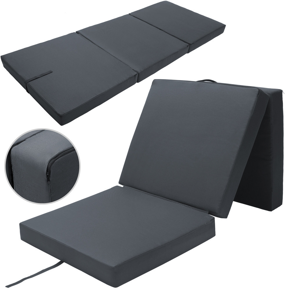 Goleto Skládací matrace 190 x 70 x 10 cm | antracit