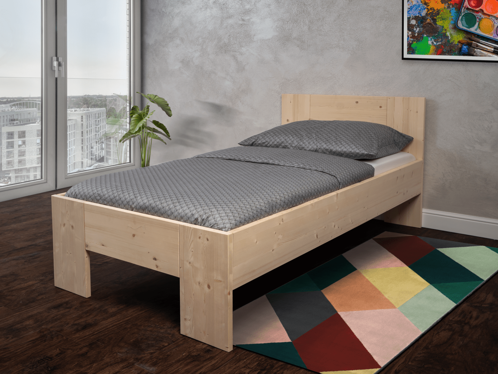 Goleto Postel Santa Rosa 90 x 200 cm | masivní smrkové dřevo