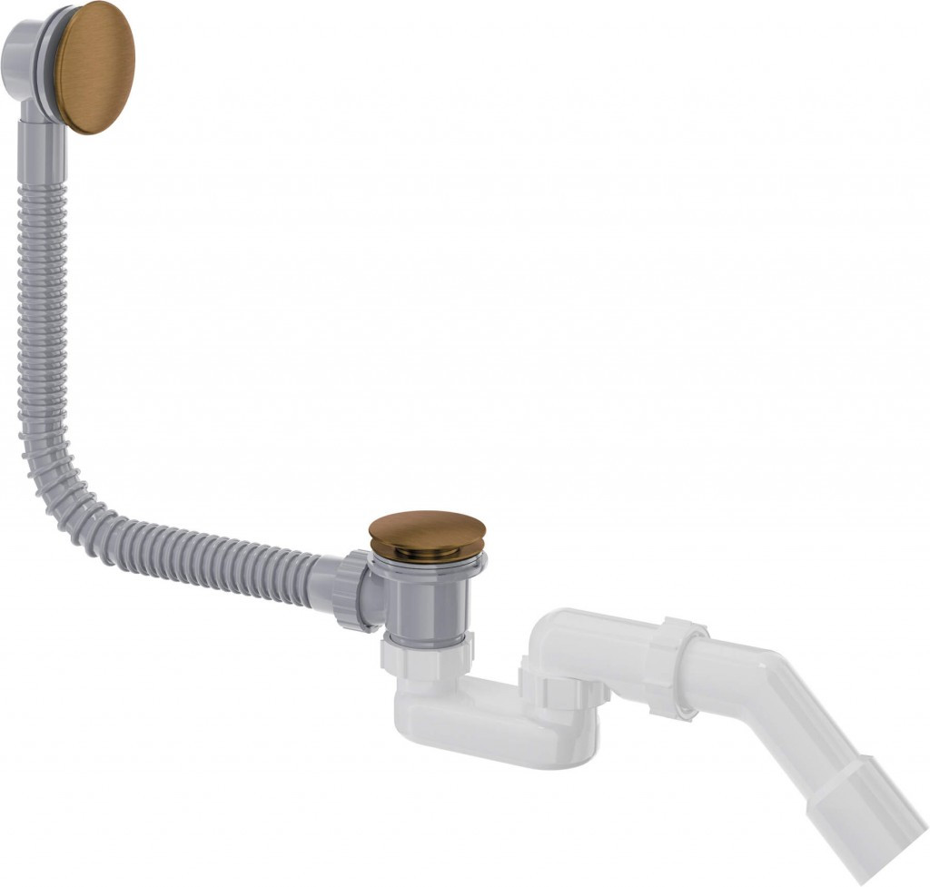 DEANTE Prizma kartáčovaný bronz Odtoková sada do vany, click-clack NHC_C57B