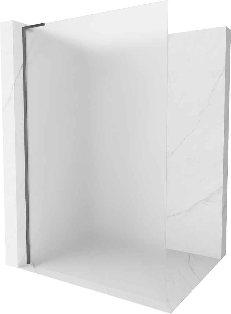 MEXEN/S Kioto L Sprchová zástěna WALK-IN 100 x 200 cm, dekor, grafit metal 800-100-103-95-30