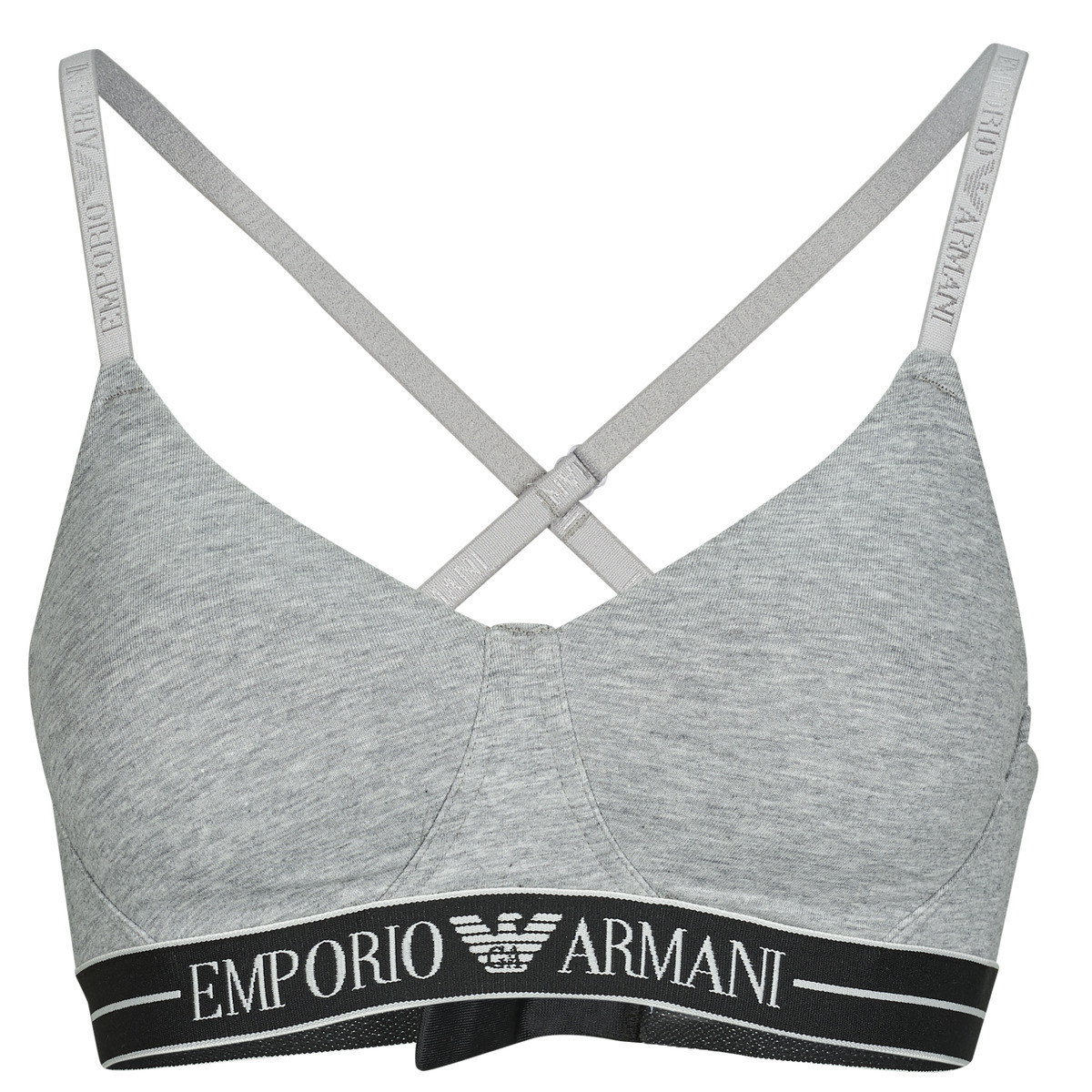 Emporio Armani  EVERYDAY COTTON PADDED SOFT COUTOUR BRA  Šedá