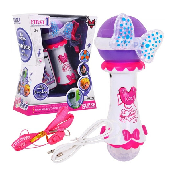 Karaoke mikrofon s možností nahrávání, s funkcí změny hlasu a s MP3
