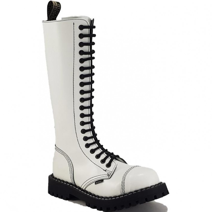 Boty Steel 20-dírkové - bílé, 37