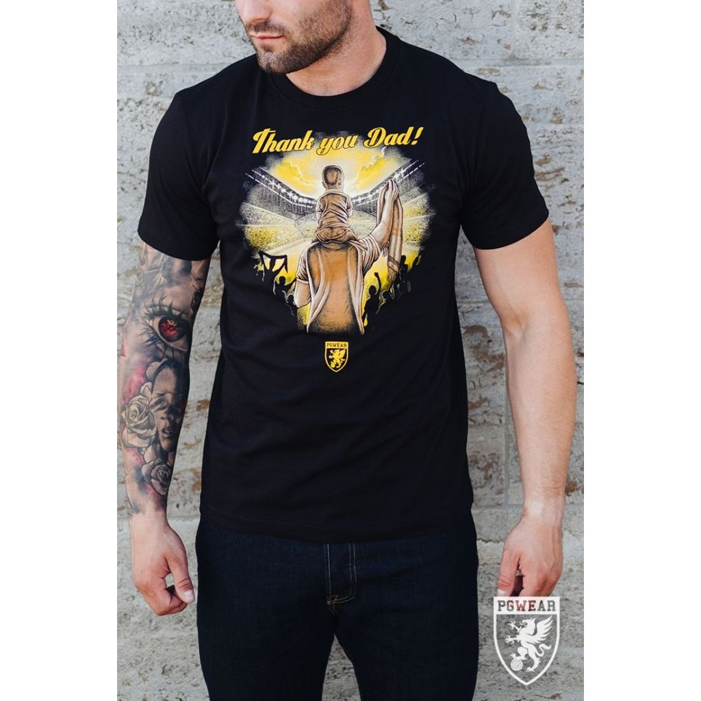 Triko PGwear Thank You Dad - černé, S