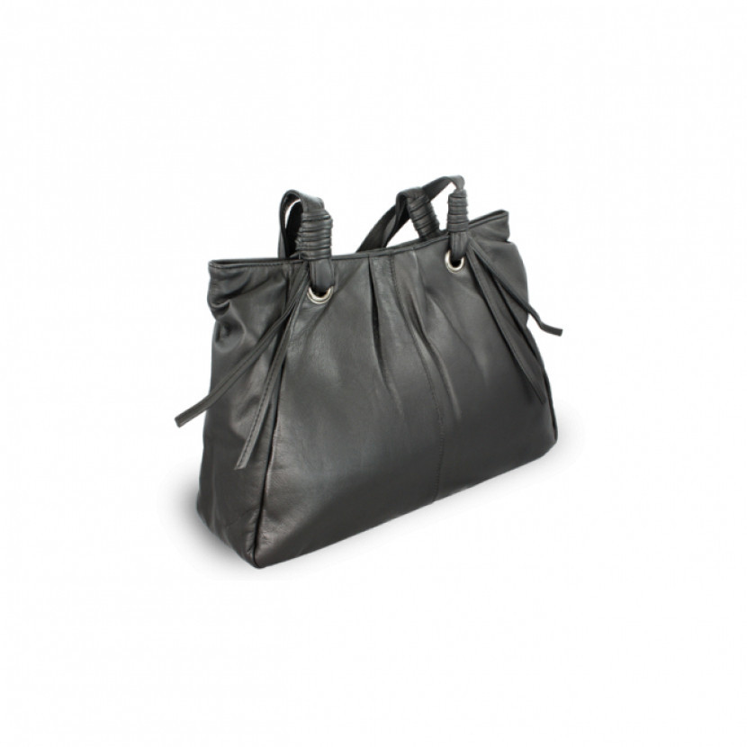 Kožená zipová kabelka Arwel 2068­ - černá