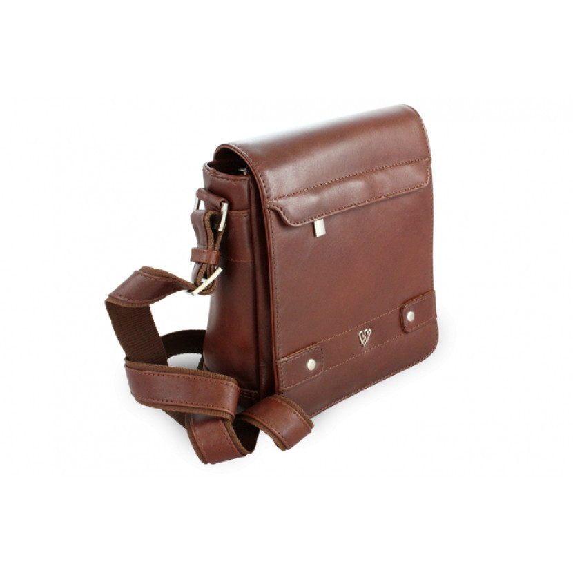 Kožený zipový crossbag Arwel 1701 - hnědý